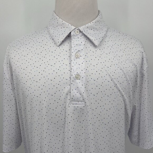 Roundtree & Yorke Performance XLT Extra Large Tall Men's Polo Shirt White/Blue D - Picture 1 of 6